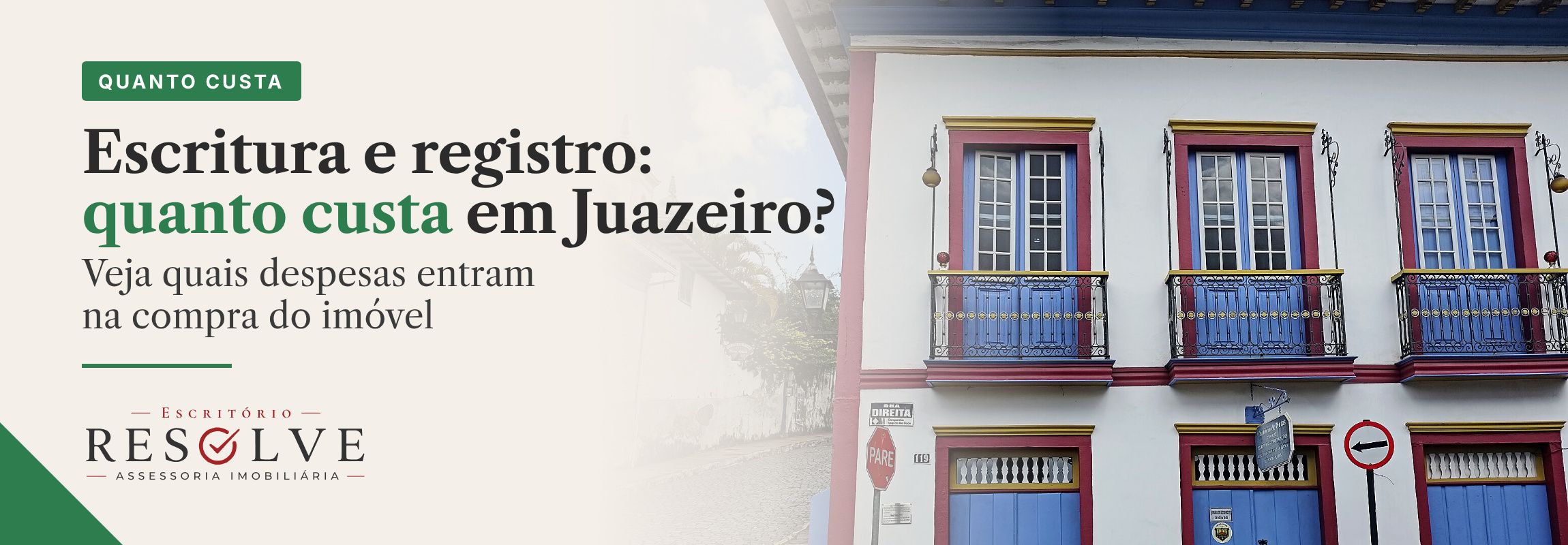 Arte sobre os custos de escritura e registro de imóvel em Juazeiro.
